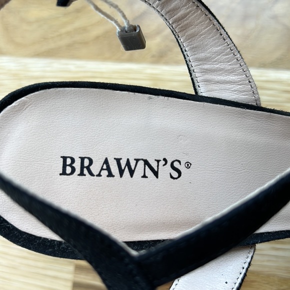 NWT SUPER COMFY Brawn’s women’s platform suede sandals. Black. Size 10. UK 40. - Picture 7 of 11